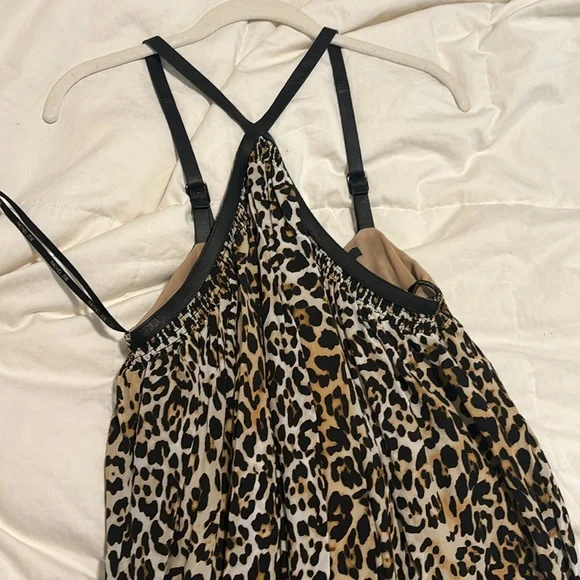 Rachel Zoe Silk leopard print maxi dress with leather straps - Picture 3 of 9